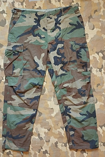 US army BDU twill woodland kalhoty LR 