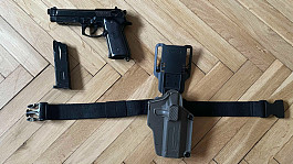 Airsoftová pistole M9 A1 Gen 2 , černá, celokov, blowback, full auto