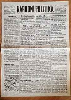 Staré noviny Národní politika a Polední list 1945