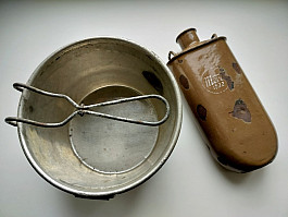 Výstroj 1. republika - polní lahev + ešus jídelní miska