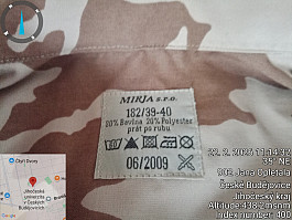 Košile AČR VZ. 95 Desert