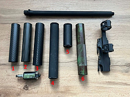 Tlumiče, Motor a montáž optiky