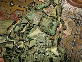 US ARMY FLC vest MOLLE II GRENADE CARRIER US WDL Woodland Zelená Alice