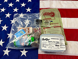 Vojenské Jídlo KOSHER MRE-USA 8 hodinové Gefilte Fish