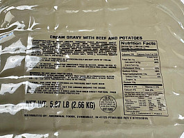US ARMY MRE 18 Porcí - Potravinová dávka - Cream Gravy with Beef