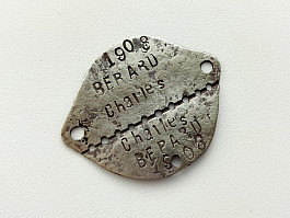 Originál francouzská vojenská identifikační známka 1940 Francie