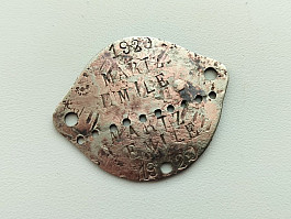 Originál francouzská vojenská identifikační známka 1940 Francie