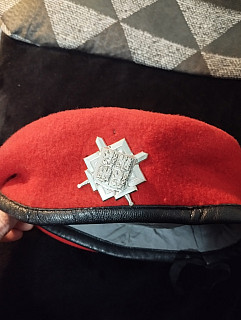 Baret AČR se státním znakem