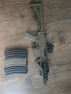 Airsoftová zbraň AWSS KAC PDW 8” GBB, blowback - TAN