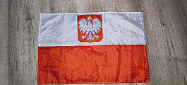 Polská vlajka s emblém orlice