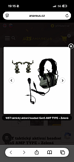 WST taktický aktivní headset Gen5 AMP TYPE – Zelená