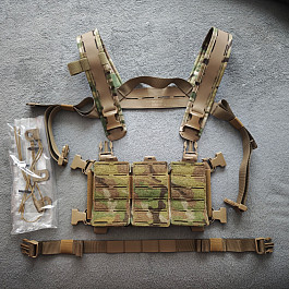 Kombo přední front flap + chest rig harness Husar Multicam