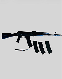 Airsoft celoocelové E&L AK-74M (AEG) + 4x zásobník + baterie