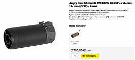 Angry Gun QD tlumič WARDEN BLAST s ražením, 14- mm (CCW) - Černá