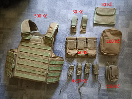 Molle vesta v barvě coyote brown + sumky v coyote brown