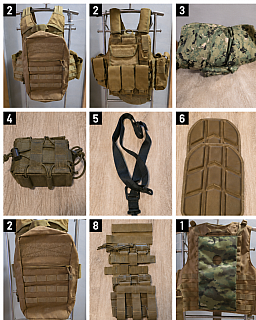 Airsoft výstroj – vesty 8FIELDS, uniforma EmersonGear AOR2 a doplňky