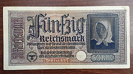 50 Reichsmark – Wehrmacht okupační bankovka Třetí říše