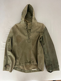 US Navy WWII Anorak – originál, vel. Small, U.S.N., opravovaný