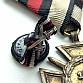 Hindenburgův kříž na rakouské stuze + miniatura (Ehrenkreuz für Frontkämpfer)