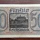 50 Reichsmark – Wehrmacht okupační bankovka Třetí říše